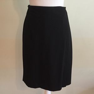 LARSEN GRAY black pleated stretch pencil skirt